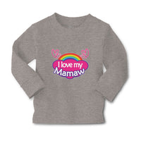 Baby Clothes I Love My Mamaw with Colourful Rainbow and Outline Hearts Joined - Cute Rascals
