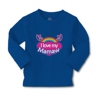 Baby Clothes I Love My Mamaw with Colourful Rainbow and Outline Hearts Joined - Cute Rascals