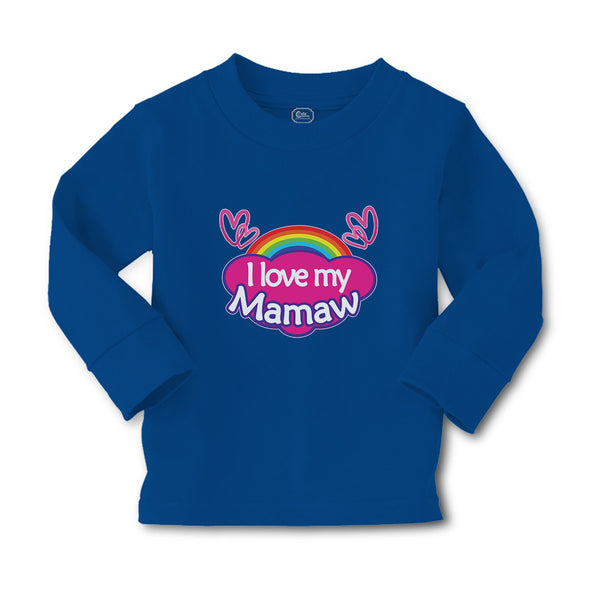 Baby Clothes I Love My Mamaw with Colourful Rainbow and Outline Hearts Joined - Cute Rascals