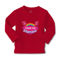 Baby Clothes I Love My Mamaw with Colourful Rainbow and Outline Hearts Joined - Cute Rascals