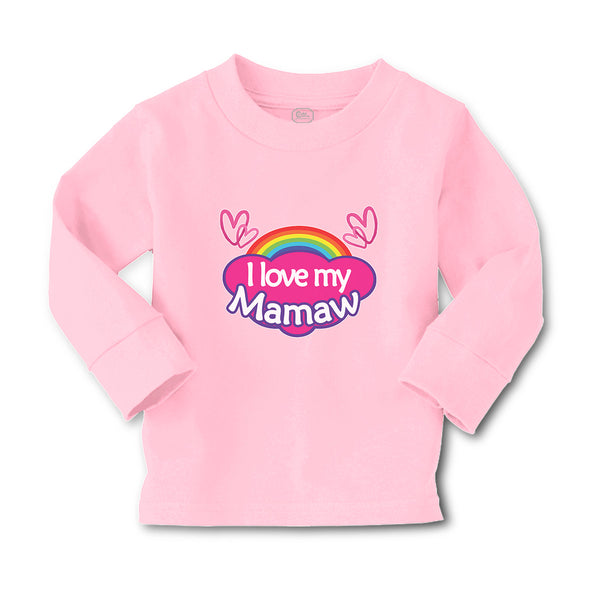 Baby Clothes I Love My Mamaw with Colourful Rainbow and Outline Hearts Joined - Cute Rascals