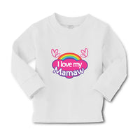 Baby Clothes I Love My Mamaw with Colourful Rainbow and Outline Hearts Joined - Cute Rascals
