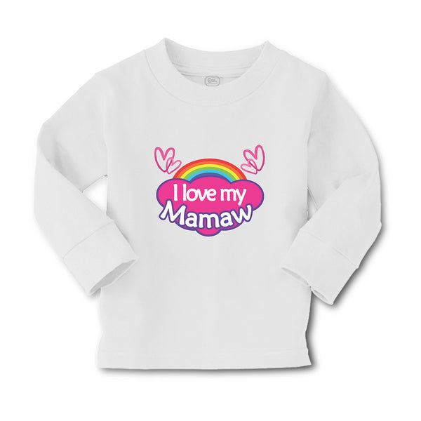 Baby Clothes I Love My Mamaw with Colourful Rainbow and Outline Hearts Joined - Cute Rascals