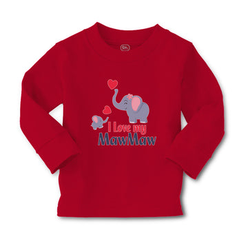 Baby Clothes I Love My Mawmaw Elephants Love Towards Her Child with Hearts