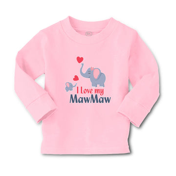 Baby Clothes I Love My Mawmaw Elephants Love Towards Her Child with Hearts
