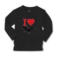 Baby Clothes An Flying Silhouette Pterodactyl Dinosaur with Red Heart Cotton