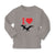 Baby Clothes An Flying Silhouette Pterodactyl Dinosaur with Red Heart Cotton - Cute Rascals