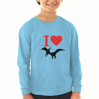 Baby Clothes An Flying Silhouette Pterodactyl Dinosaur with Red Heart Cotton - Cute Rascals