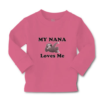 Baby Clothes My Nana Loves Me An Lazy Sloth Sitting and Looking Bored Cotton
