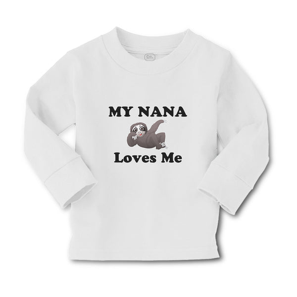 Baby Clothes My Nana Loves Me An Lazy Sloth Sitting and Looking Bored Cotton - Cute Rascals