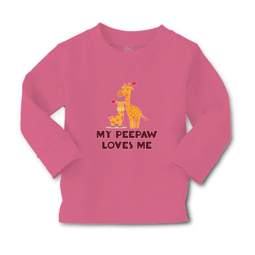 Baby Clothes My Peepaw Loves Me An Giraffe Loves Boy & Girl Clothes Cotton