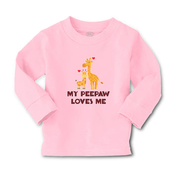 Baby Clothes My Peepaw Loves Me An Giraffe Loves Boy & Girl Clothes Cotton