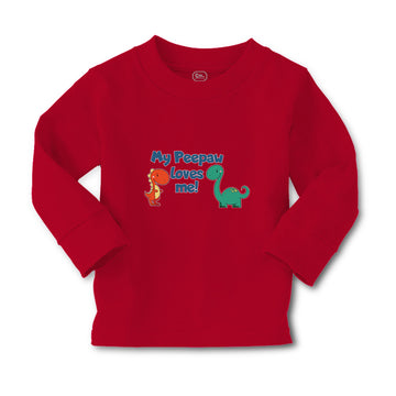 Baby Clothes My Peepaw Loves Me Brontosaurus and Stegosaurus Boy & Girl Clothes