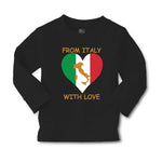 Baby Clothes From Italy with Love Heart Flag Map Countries Flag Cotton - Cute Rascals