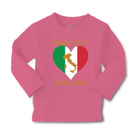 Baby Clothes From Italy with Love Heart Flag Map Countries Flag Cotton - Cute Rascals