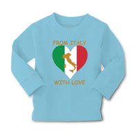 Baby Clothes From Italy with Love Heart Flag Map Countries Flag Cotton - Cute Rascals