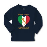 Baby Clothes From Italy with Love Heart Flag Map Countries Flag Cotton - Cute Rascals