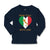 Baby Clothes From Italy with Love Heart Flag Map Countries Flag Cotton - Cute Rascals