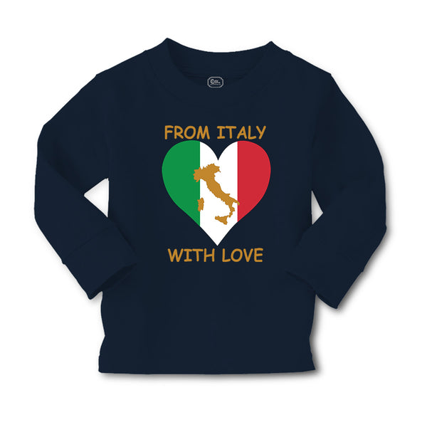Baby Clothes From Italy with Love Heart Flag Map Countries Flag Cotton - Cute Rascals