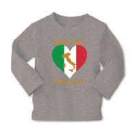 Baby Clothes From Italy with Love Heart Flag Map Countries Flag Cotton - Cute Rascals