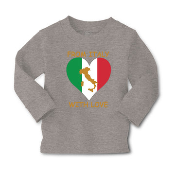 Baby Clothes From Italy with Love Heart Flag Map Countries Flag Cotton