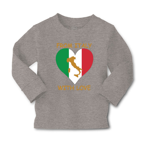 Baby Clothes From Italy with Love Heart Flag Map Countries Flag Cotton - Cute Rascals