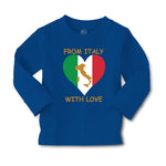 Baby Clothes From Italy with Love Heart Flag Map Countries Flag Cotton - Cute Rascals
