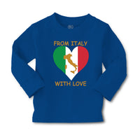 Baby Clothes From Italy with Love Heart Flag Map Countries Flag Cotton - Cute Rascals