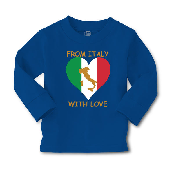 Baby Clothes From Italy with Love Heart Flag Map Countries Flag Cotton - Cute Rascals