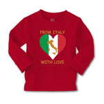 Baby Clothes From Italy with Love Heart Flag Map Countries Flag Cotton - Cute Rascals