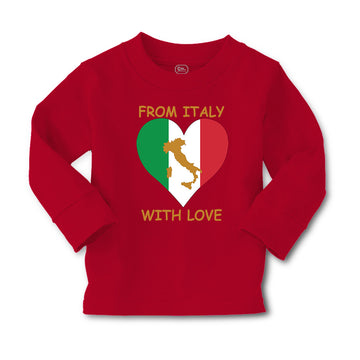 Baby Clothes From Italy with Love Heart Flag Map Countries Flag Cotton