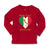 Baby Clothes From Italy with Love Heart Flag Map Countries Flag Cotton - Cute Rascals