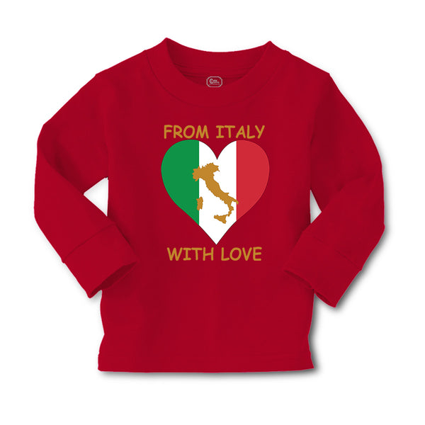 Baby Clothes From Italy with Love Heart Flag Map Countries Flag Cotton - Cute Rascals