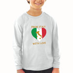 Baby Clothes From Italy with Love Heart Flag Map Countries Flag Cotton - Cute Rascals