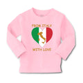 Baby Clothes From Italy with Love Heart Flag Map Countries Flag Cotton