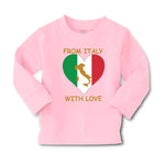 Baby Clothes From Italy with Love Heart Flag Map Countries Flag Cotton - Cute Rascals