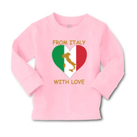Baby Clothes From Italy with Love Heart Flag Map Countries Flag Cotton - Cute Rascals