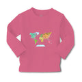 Baby Clothes Map of Animals Around The World Boy & Girl Clothes Cotton