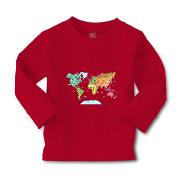 Baby Clothes Map of Animals Around The World Boy & Girl Clothes Cotton