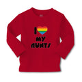 Baby Clothes I Love My Aunts with Colourful Rainbows in Heart Shape Cotton