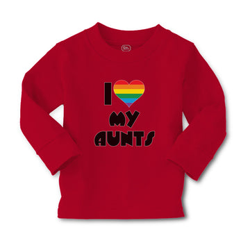 Baby Clothes I Love My Aunts with Colourful Rainbows in Heart Shape Cotton