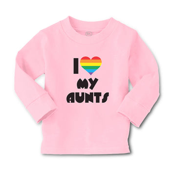 Baby Clothes I Love My Aunts with Colourful Rainbows in Heart Shape Cotton