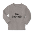 Baby Clothes Big Brother Striped Pattern with Little Silhouette Hearts Cotton