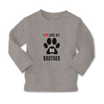 Baby Clothes I Love My Big Brother with Dog Black Paw Footprint Cotton - Cute Rascals