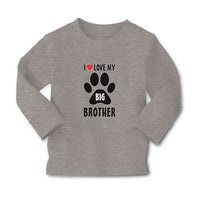 Baby Clothes I Love My Big Brother with Dog Black Paw Footprint Cotton - Cute Rascals