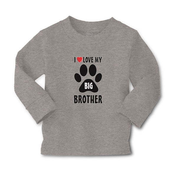 Baby Clothes I Love My Big Brother with Dog Black Paw Footprint Cotton - Cute Rascals