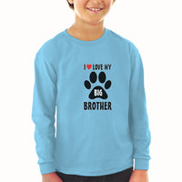 Baby Clothes I Love My Big Brother with Dog Black Paw Footprint Cotton - Cute Rascals
