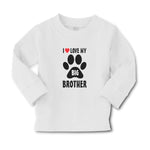 Baby Clothes I Love My Big Brother with Dog Black Paw Footprint Cotton - Cute Rascals