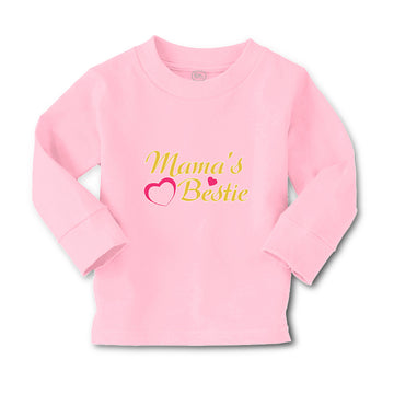 Baby Clothes Mama's Bestie with Pink Heart Outline Boy & Girl Clothes Cotton