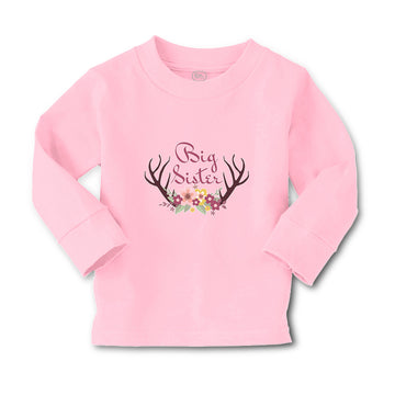Baby Clothes Big Sister with Wreath of Flowers and Deer Horns Boy & Girl Clothes